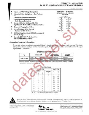 CD74ACT151M96 datasheet  